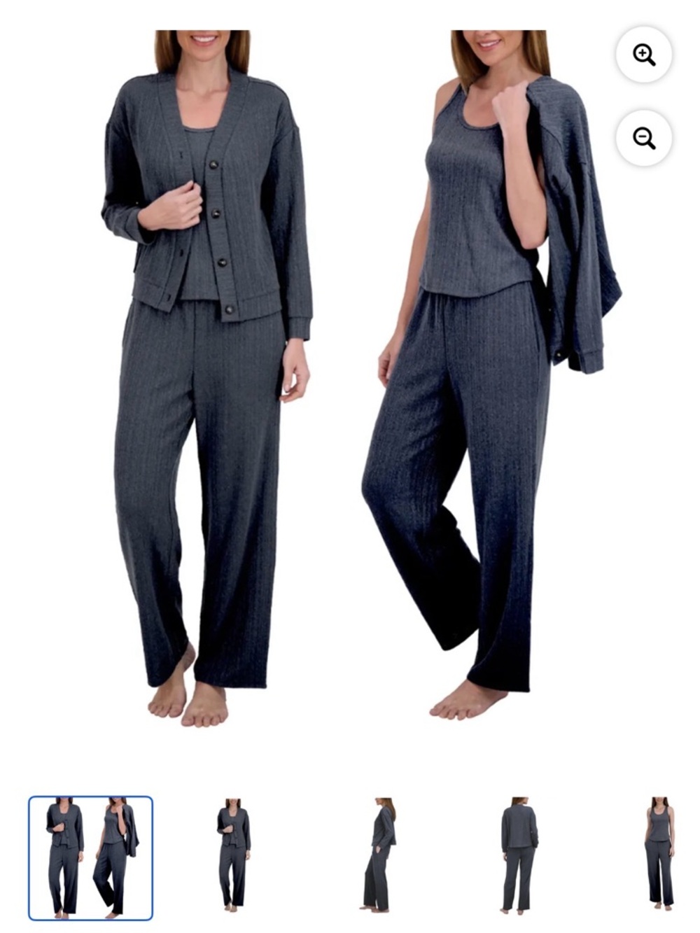 Women’s 3-Piece Lounge Set - Tank, Cardigan & Pants